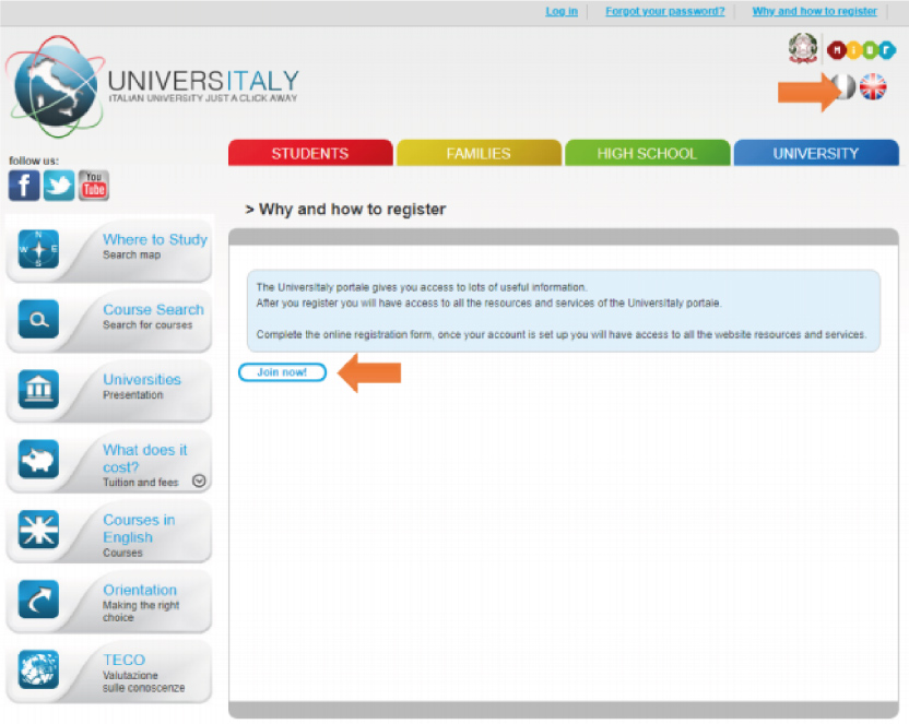 راهنمای سایت Universitaly - پیش ثبت نام دانشگاه ایتالیا