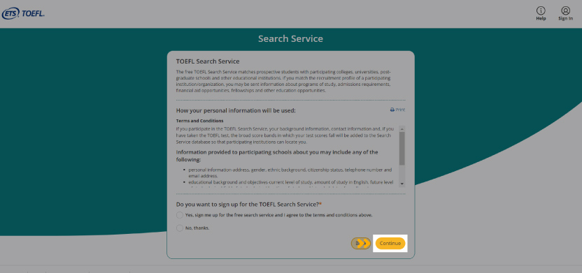 سرویس جستجوی تافل و درج اطلاعات پیشینه متقاضی